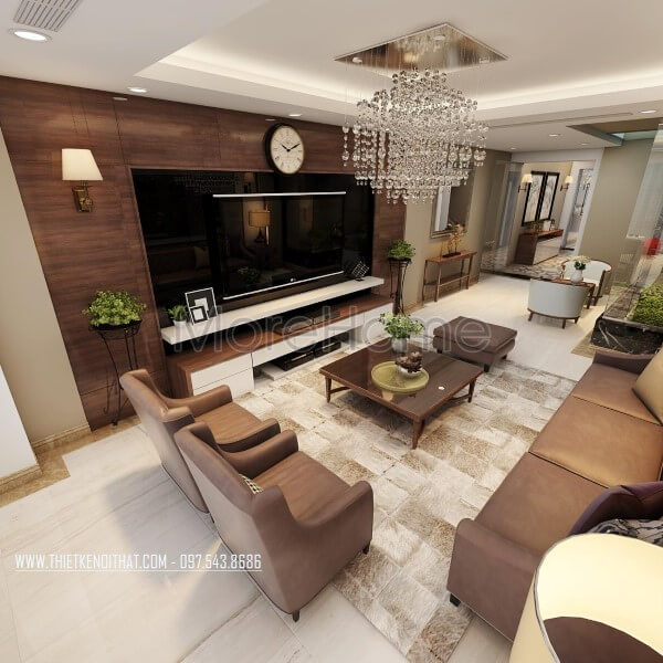 Thiết kế nội thất phòng khách với nội thất gỗ hiện đại đẹpsang trọng thiết kế phòng khách