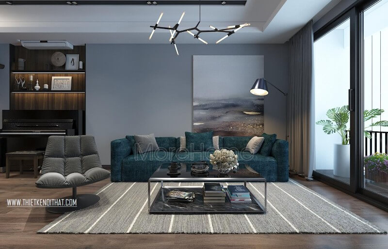 Thiết kế nội thất phòng khách chung cư với nội thất hiện đại đẹp tinh tế Thiết kế nội thất biệt thự