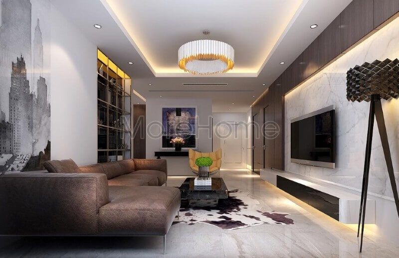 Sự kết hợp hài hòa giữa các tone màu sắc với nội thất phòng khách chung cư đã mang lại cho gia chủ một không gian tiếp khách sang trọng và tinh tế hơn Tổng hợp các mẫu trang trí phòng khách đẹp mê ly
