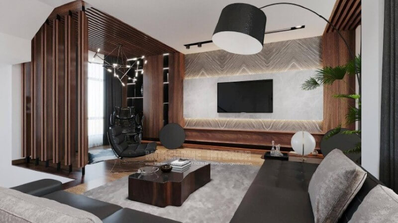 Có thể nói sofa góc là một trong những lựa chọn không thể bỏ qua cho mọi không gian đặc biệt trong thiết kế nội thất phòng khách biệt thự. Tuy nhiên cách kết hợp làm sao để tất cả tạo nên vẻ đẹp tổng hòa từ gam màu bộ sofa, kiểu dáng bàn trà. Như trong mẫu thiết kế nội thất phòng khách biệt thự này, kts Morehome đã lựa chọn chiếc bàn gỗ nguyên tấm gỗ óc chó, loại gỗ quý với vô vàn điểm mạnh, vân gỗ 3D tuyệt đẹp, gam màu độc đáo ko đơn điệu chuyển hóa từ nâu nhạt đến socola đậm hơn là tím đỏ,.. Mĩ mãn với các mẫu thiết kế phòng khách sang trọng