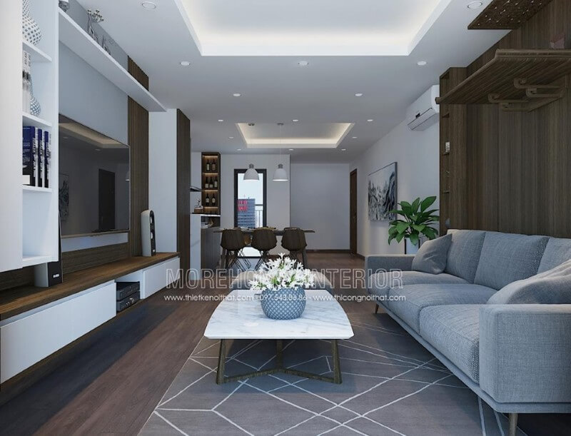 Thiết kế nội thất phòng khách chung cư với đồ nội thất gỗ công nghiệp hiện đại Khám phá các mẫu thiết kế phòng khách đẳng cấp