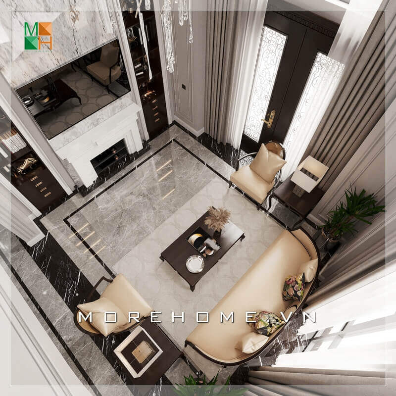 Morehome gợi ý cho bạn mẫu thiết kế không gian phòng khách đẹp dành cho căn hộ cao cấp như biệt thự, penthouse, chung cư, nhà phố tân cổ điển. Khám phá các mẫu thiết kế phòng khách đẳng cấp
