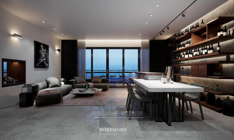 Mẫu thiết kế nội thất phòng khách chung cư sang trọng và tinh tế Thiết kế phòng khách tại Hà Nội
