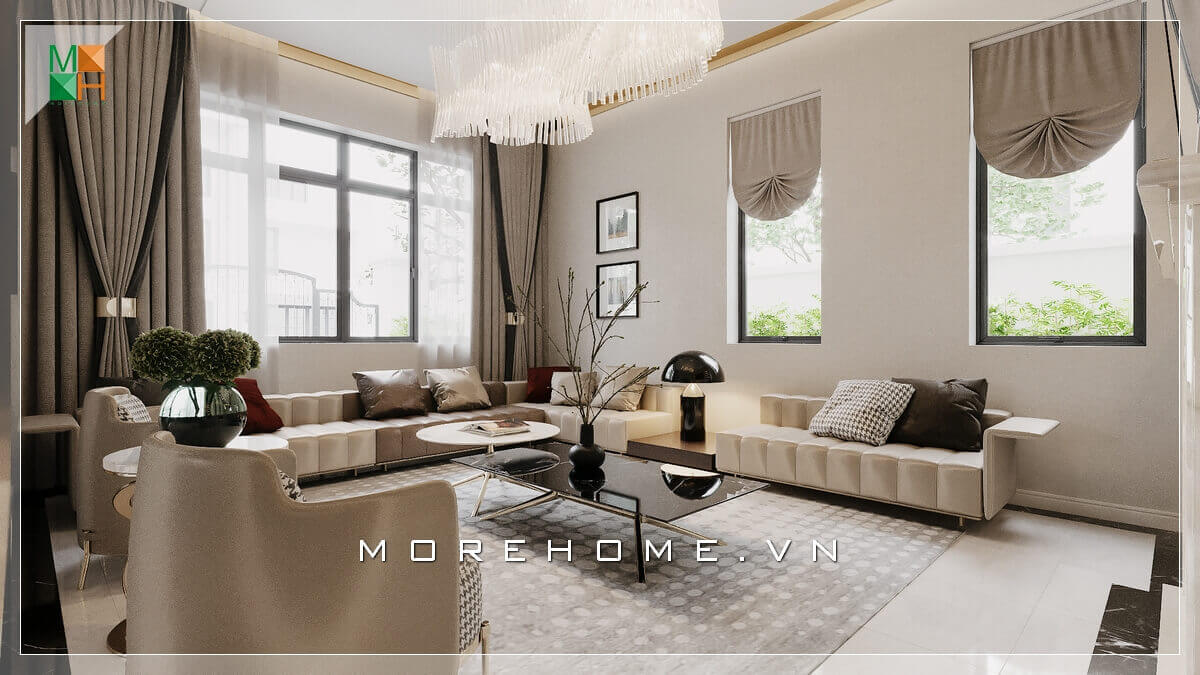 Ấn tượng với mẫu thiết kế phòng khách chung cư, nhà phố, biệt thự,... Rất hiện đại và tiện nghi. Thiết kế phòng khách tại Hà Nội