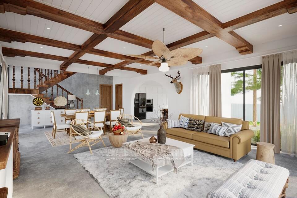 Trang trí phòng khách biệt thự với bộ bàn ghế sofa bọc da, bọc nỉ đẹp Xem ngay các mẫu thiết kế phòng khách đẹp đa phong cách