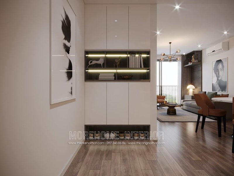 Trang trí phòng khách với tủ đựng đồ màu trắng độc đáo Thiết kế phòng bếp tại Hà Nội