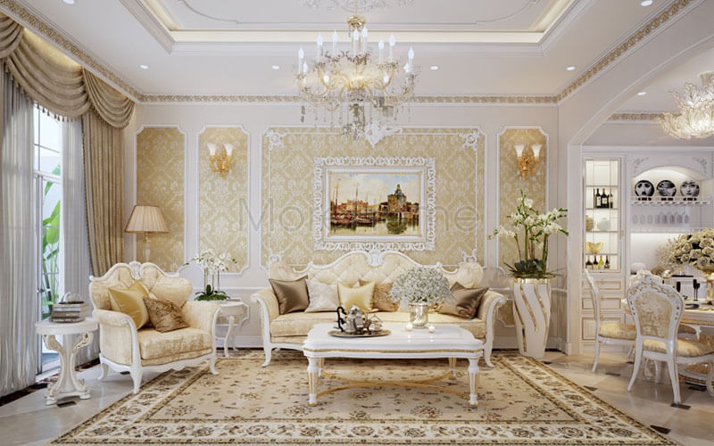 mẫu thiết kế nội thất phòng khách tân cổ điện, cao cấp mang lại không gian căn nhà thật sang trọng Chiêm ngưỡng các mẫu thiết kế phòng khách hot nhất hiện nay