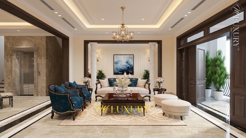 Thiết kế nội thất phòng khách biệt thự cao cấp, đẹp Ấn tượng những mẫu thiết kế phòng khách